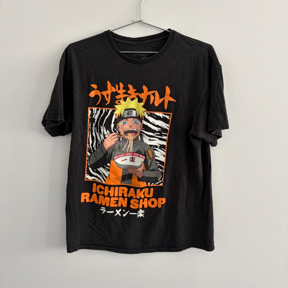 Naruto Ichiraku Ramen Shop Graphic T-Shirt Black Men's Large L Viz Media